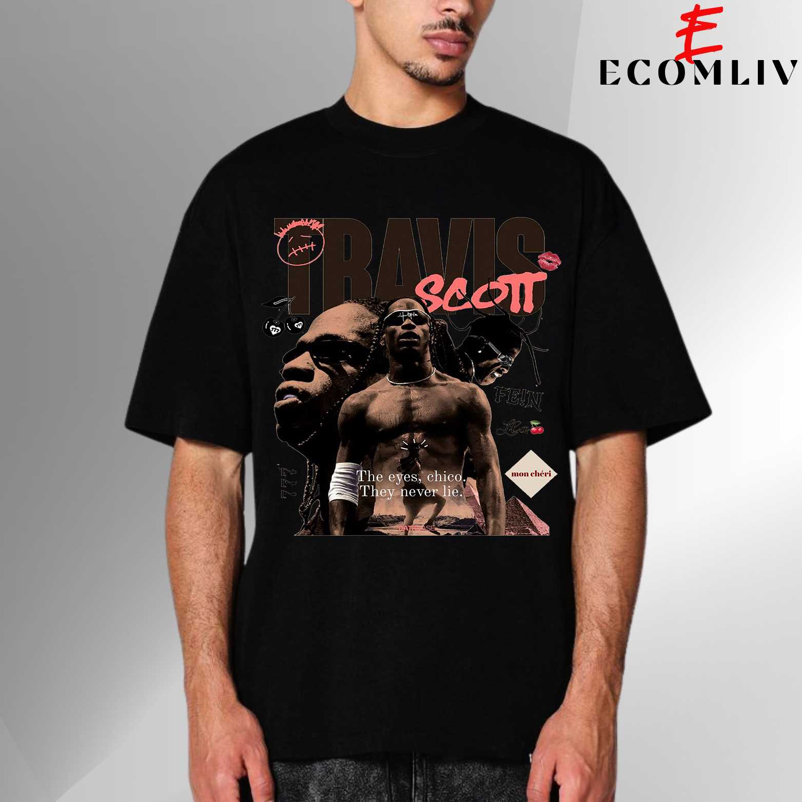 Travis Scott Tee, 90s Rap Graphic T-Shirt, Vintage Concert Merch
